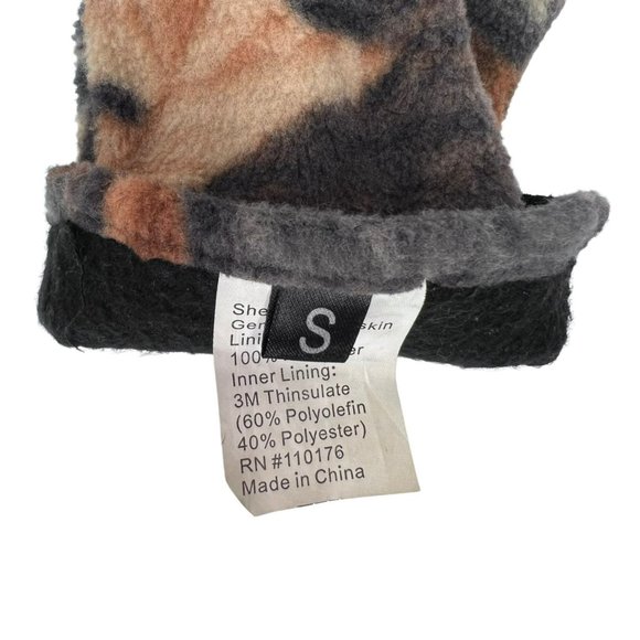 3M Thinsulate Camouflage Deerskin Gloves Cinched Wrist 40 gram Adult Small - Picture 5 of 11